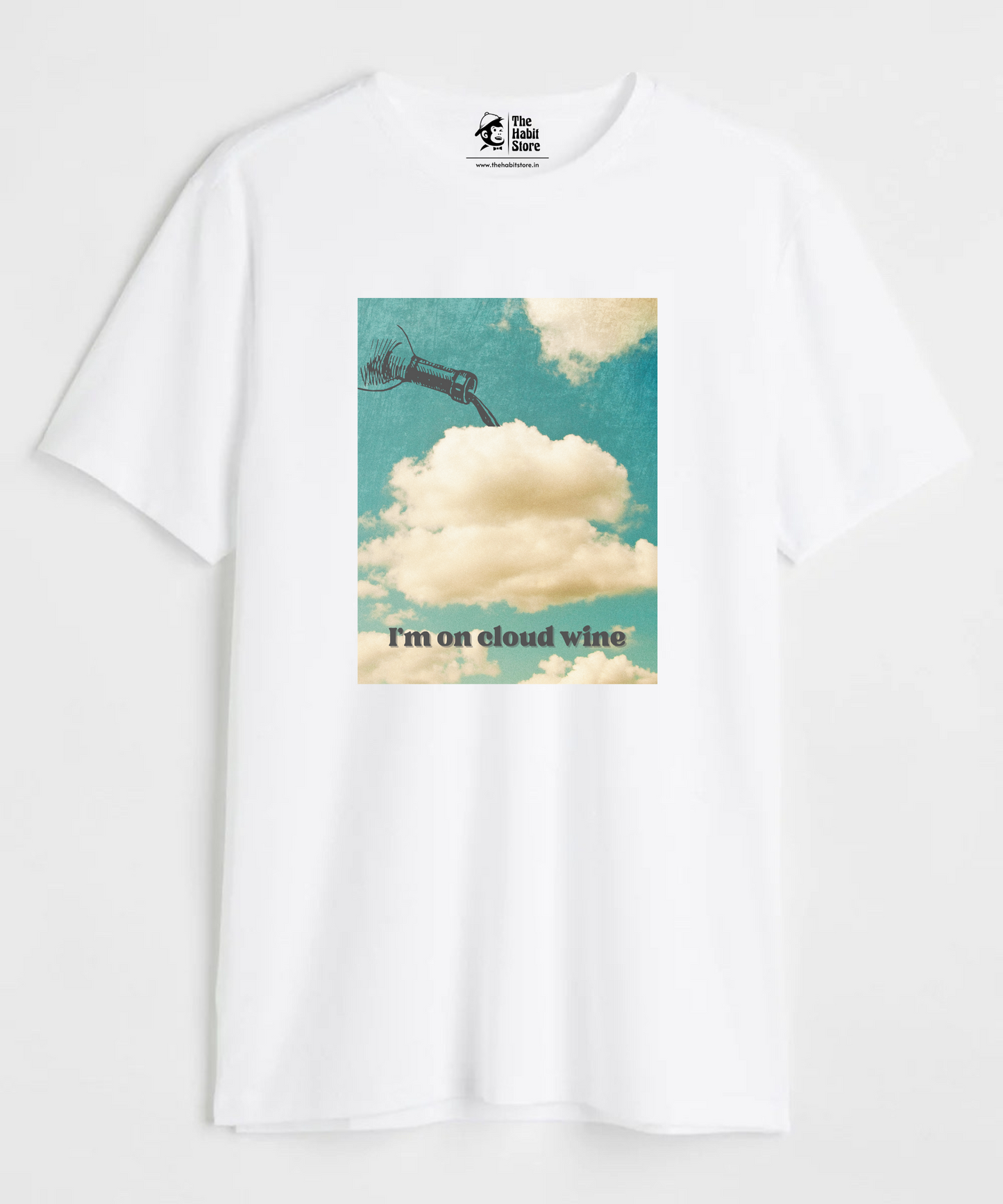 I'm On Cloud Wine Unisex Round Neck Half Sleeve T-shirt