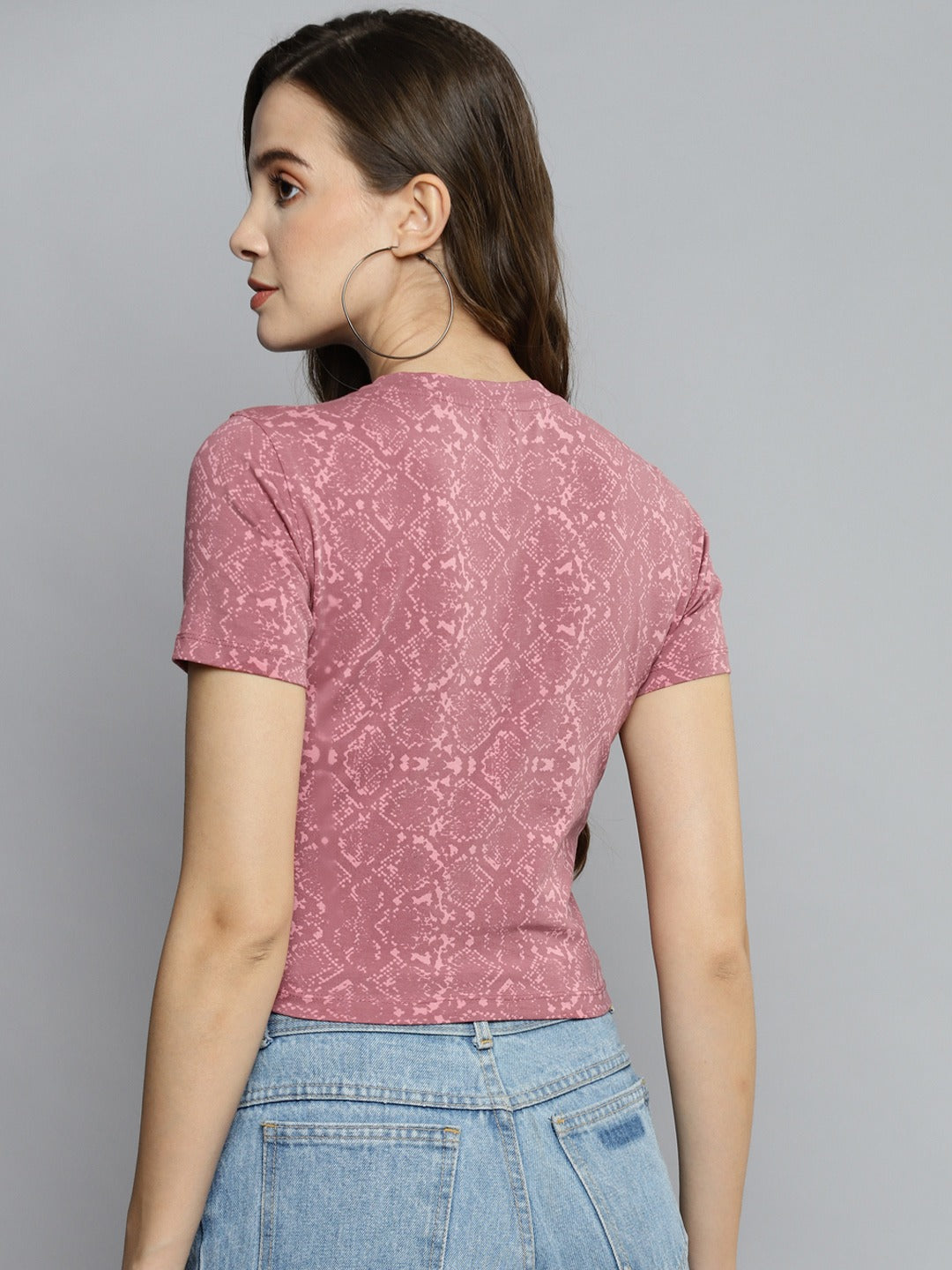 Women Pink Print T-shirt