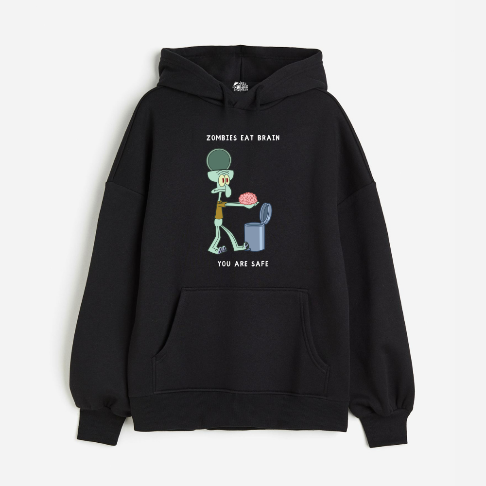 "Zombies Eat Brain, You Are Safe - Oversized Winter Dreams: Premium 400 GSM Hoodies"