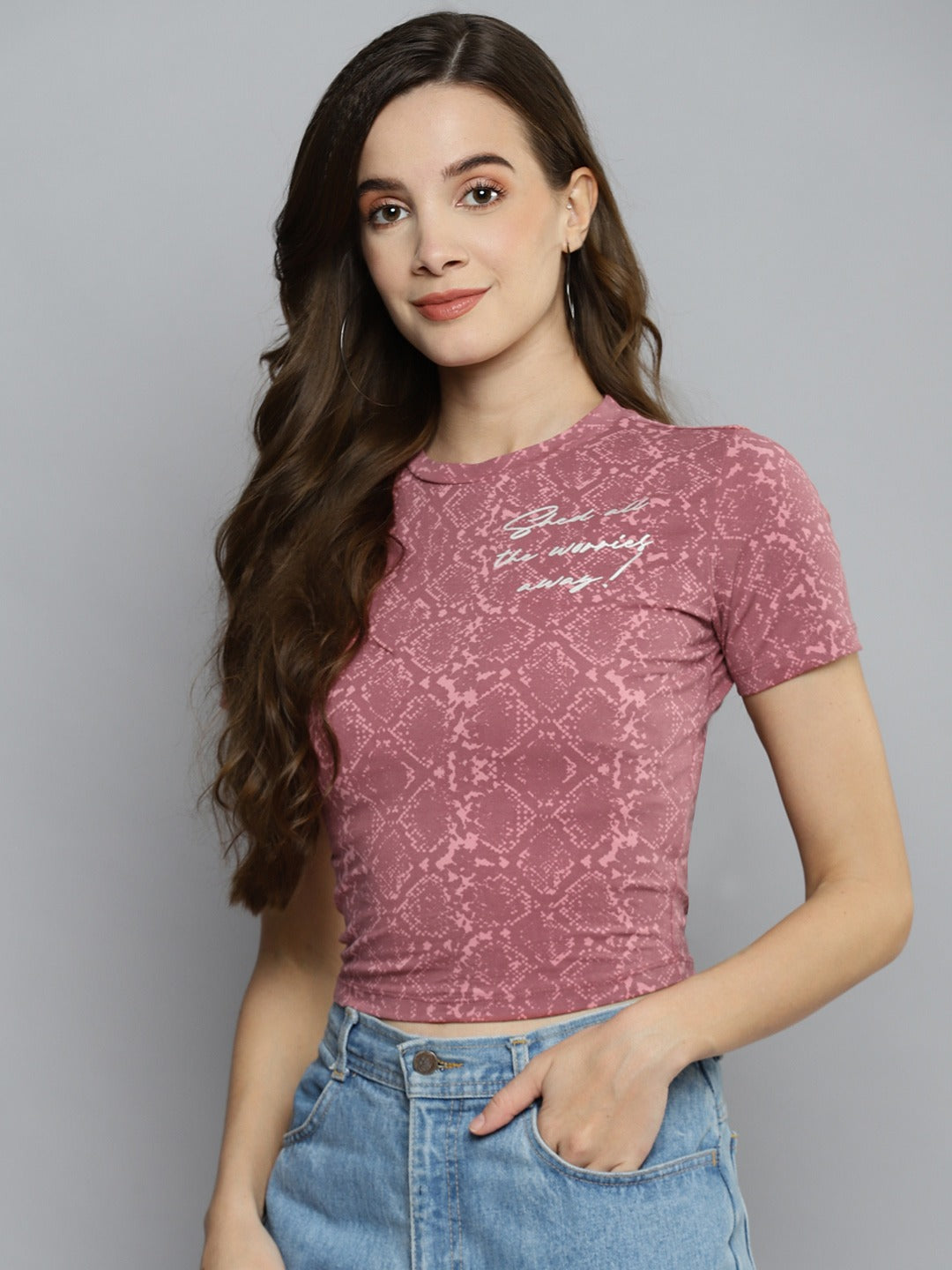 Women Pink Print T-shirt