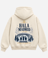 Hala Madrid – Cream Boxy Hoodie – 100% Cotton Fleece