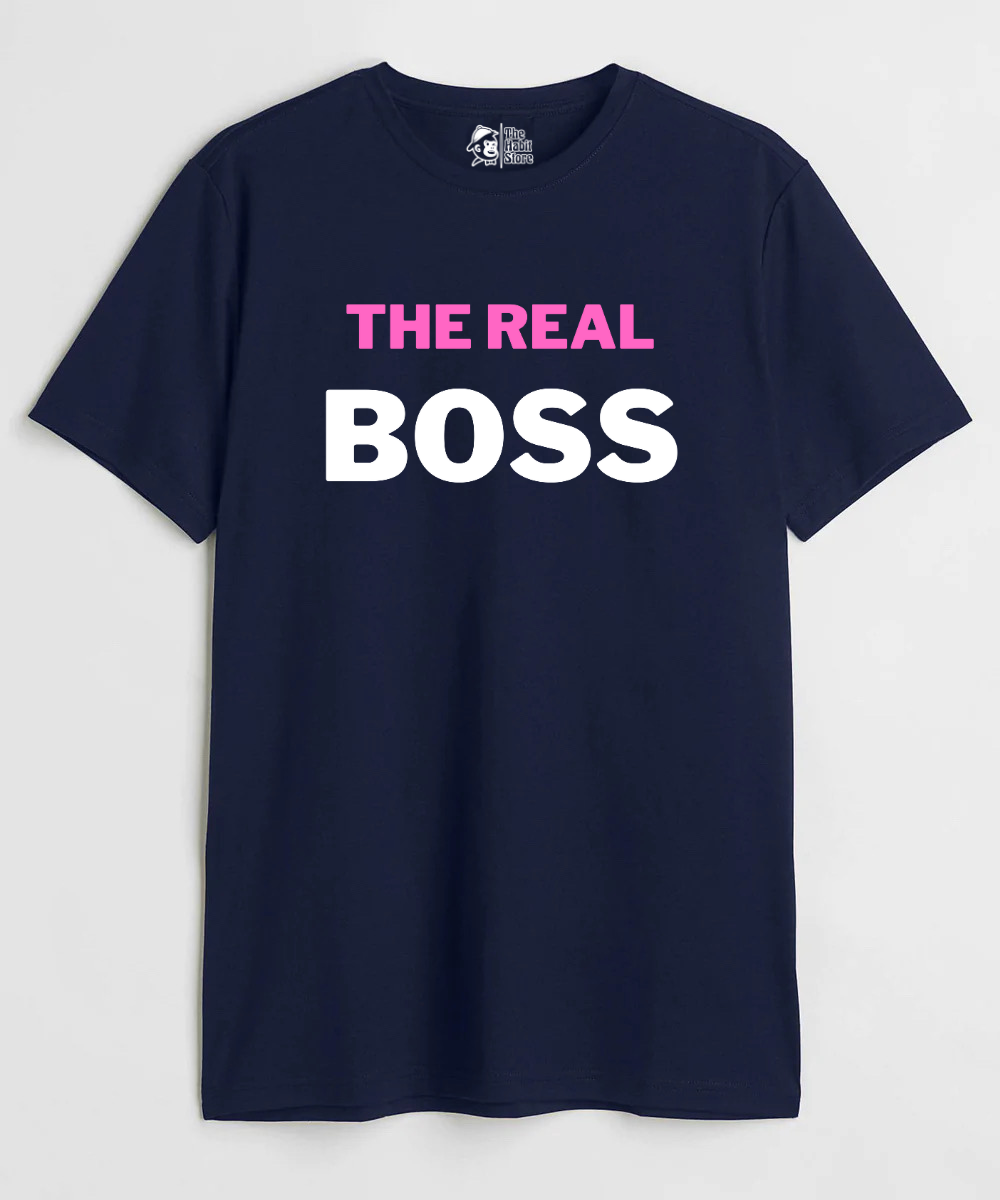 The Real Boss Couple Unisex Round Neck Half Sleeve T-shirt