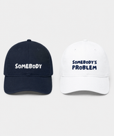Somebody & Somebody's Problem – Embroidered Couple Caps Set of 2