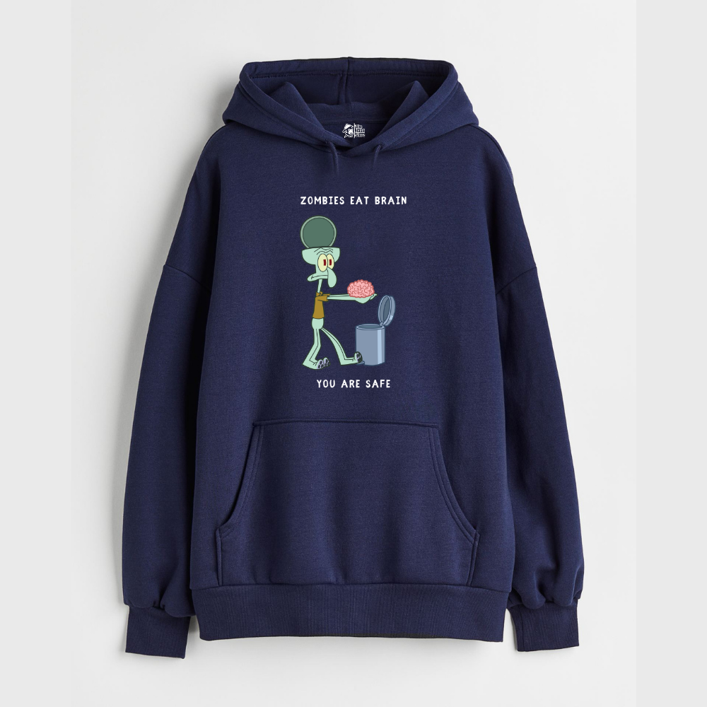 "Zombies Eat Brain, You Are Safe - Oversized Winter Dreams: Premium 400 GSM Hoodies"