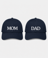 Mom & Dad – Embroidered Couple Caps Set of 2