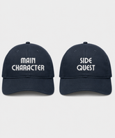 Main Character & Side Quest – Embroidered Couple Caps Set of 2
