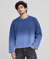 Blue Ombre - Waffle Knit Oversized Full Sleeve