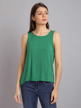 Sleeveless Casual Green Top