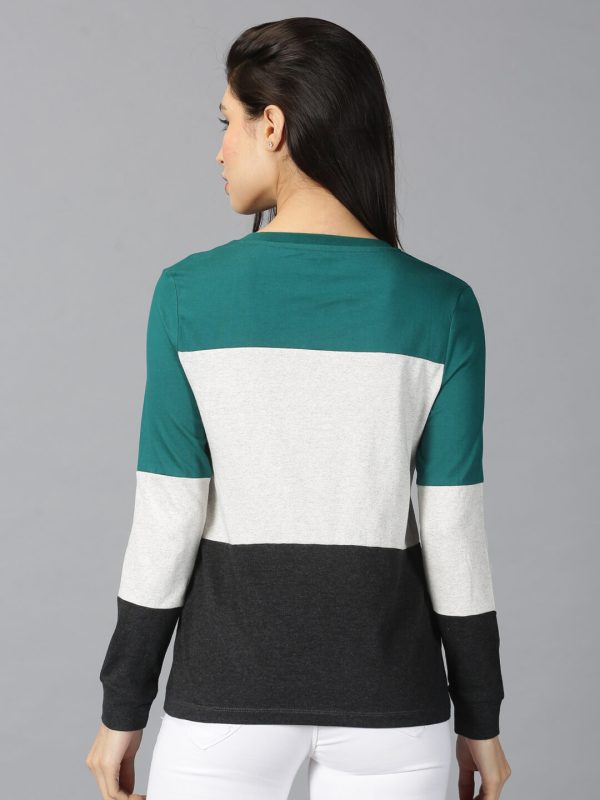Color block Round Neck MultiColor T-Shirt