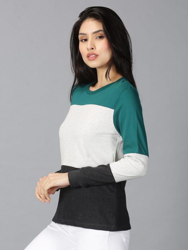 Color block Round Neck MultiColor T-Shirt