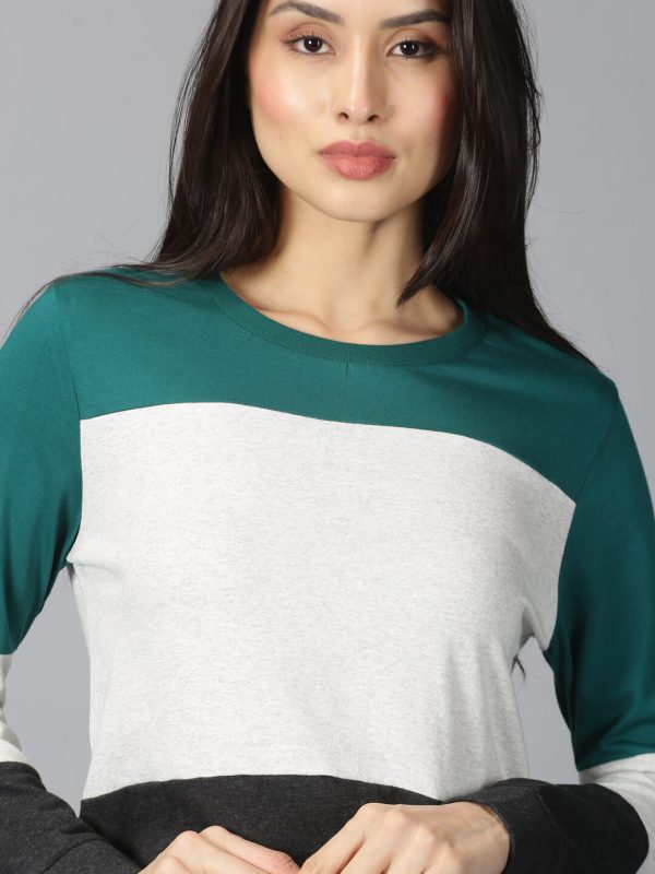 Color block Round Neck MultiColor T-Shirt