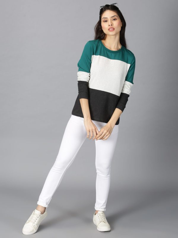 Color block Round Neck MultiColor T-Shirt
