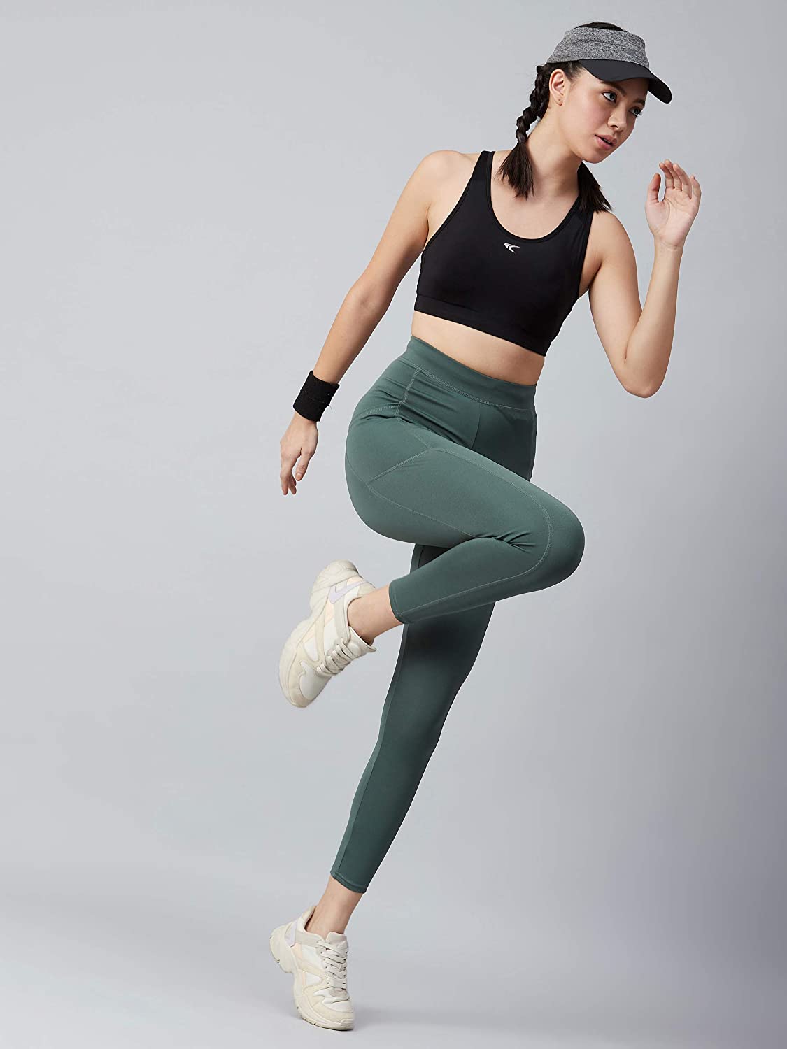 Women Solid Bottle Green Leggings