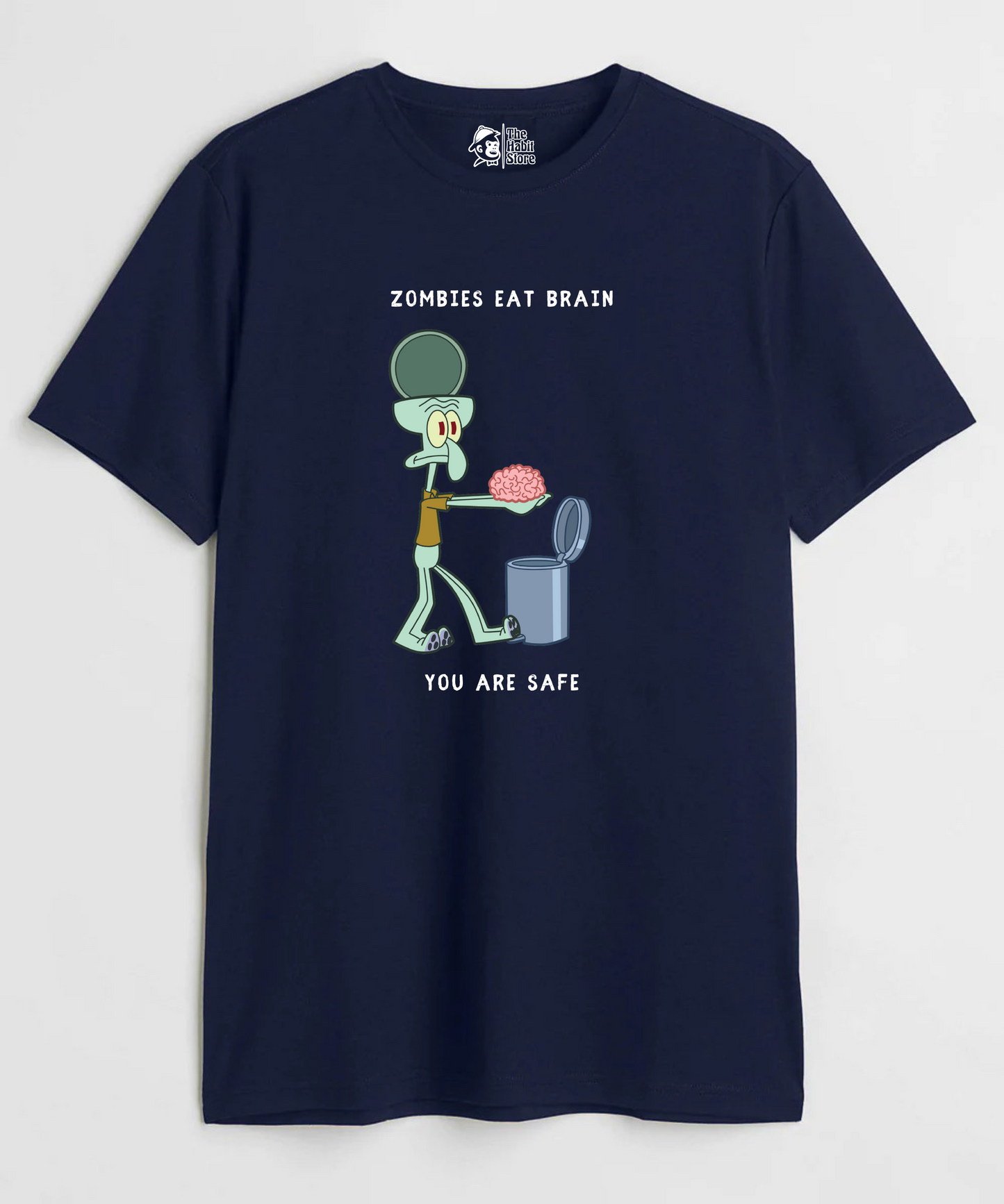 Zombies Eat Brain, You Are Safe Unisex Round Neck Half Sleeve