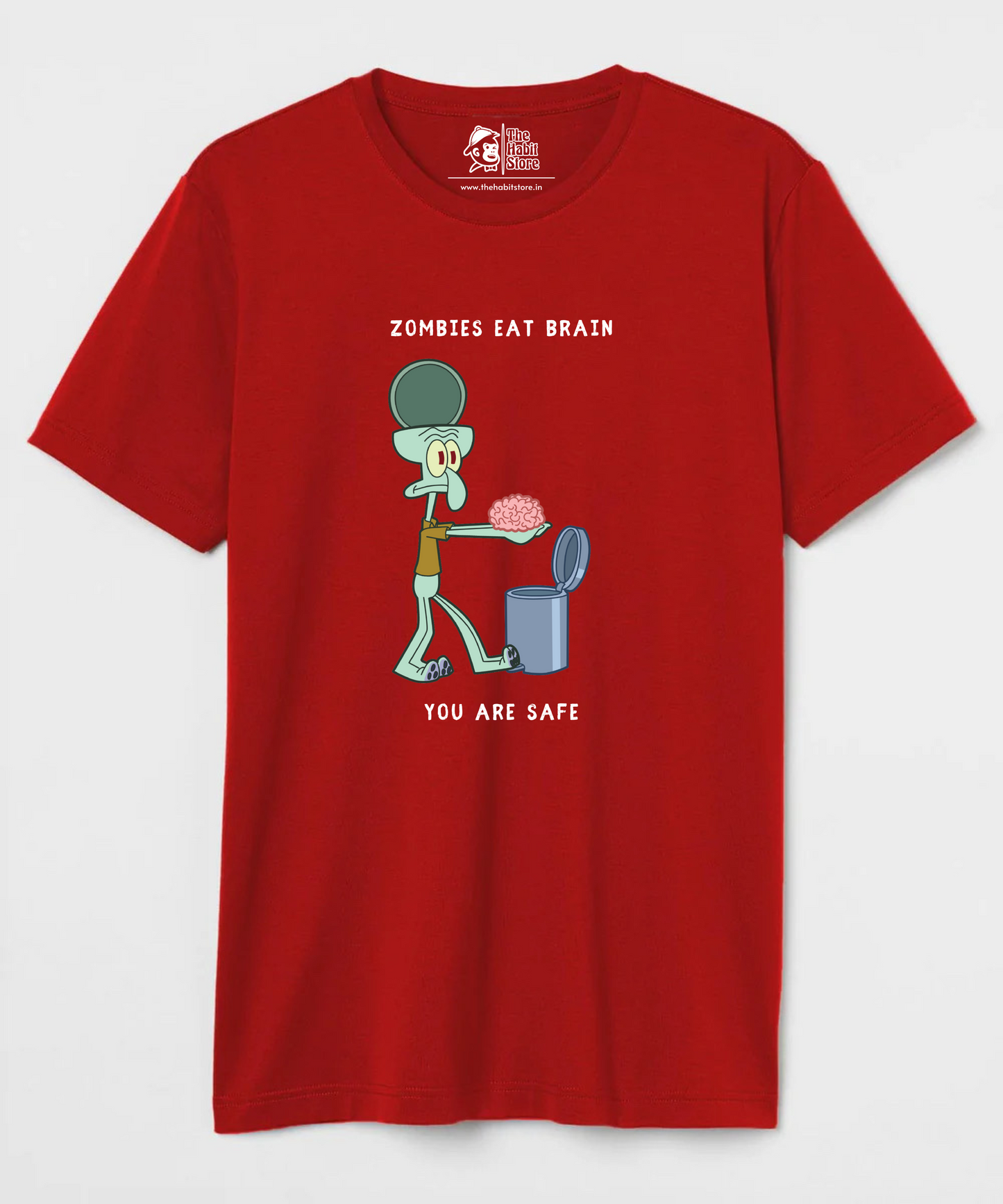Zombies Eat Brain, You Are Safe Unisex Round Neck Half Sleeve
