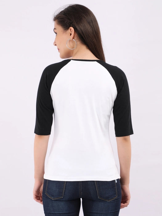Women Raglan T-shirt - Black & White