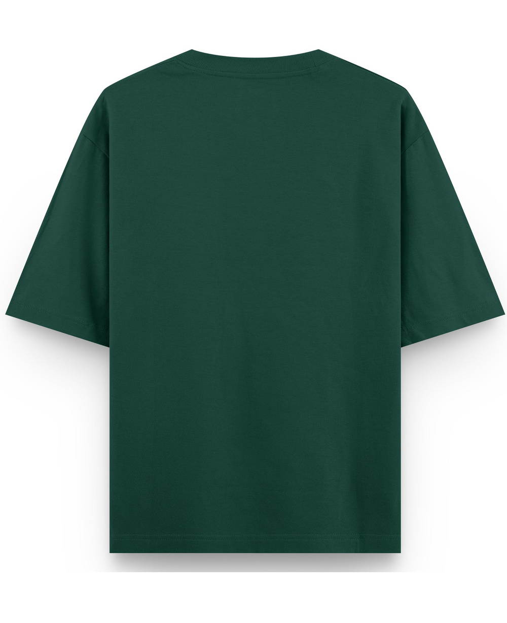I Don't Abuse - Premium French Terry Oversized T-shirt - Bottle Green Back