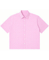 Pink Gingham Oxford Boxy Shirt Front Design