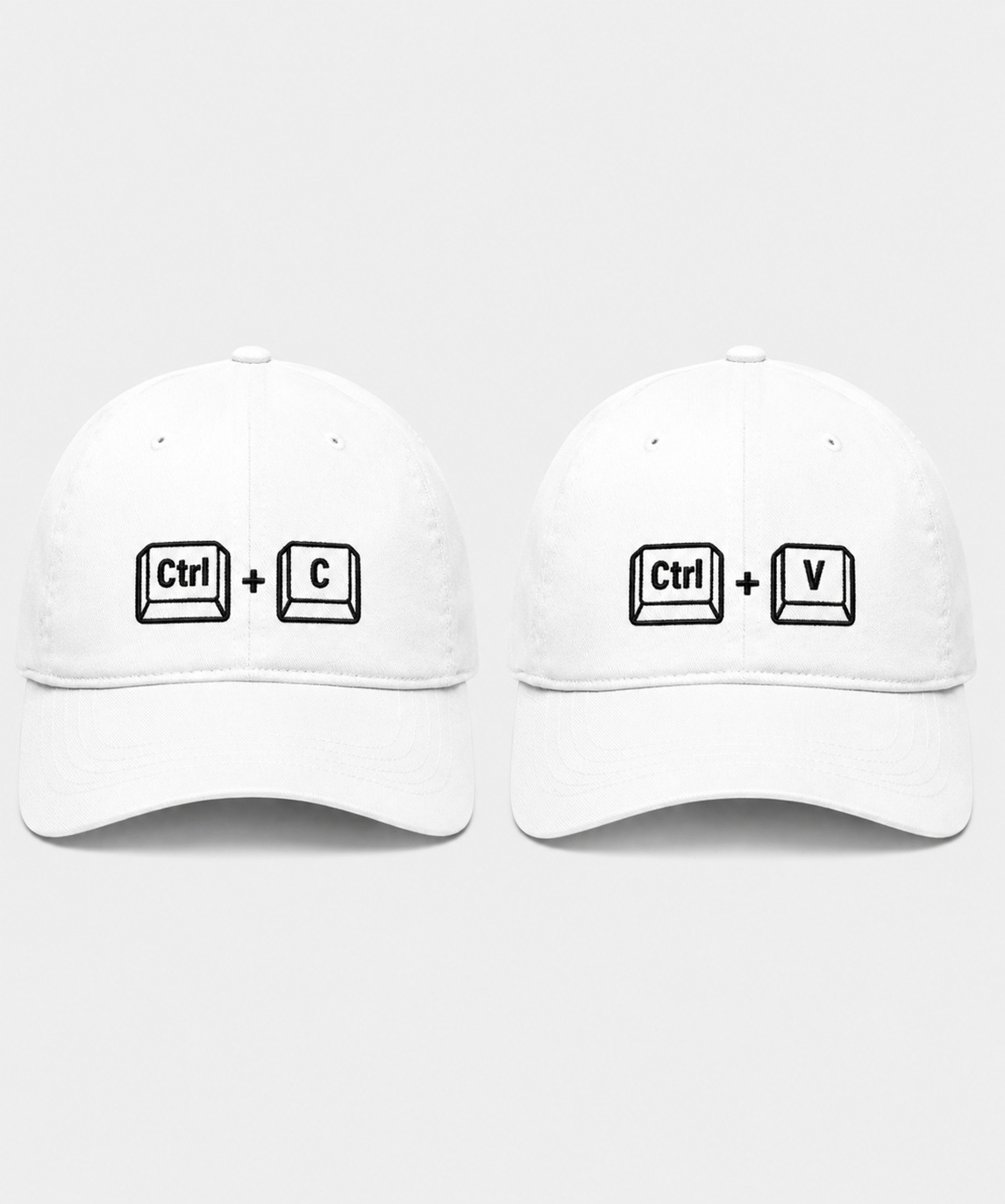 Ctrl+C & Ctrl+V – Embroidered Couple Caps Set of 2