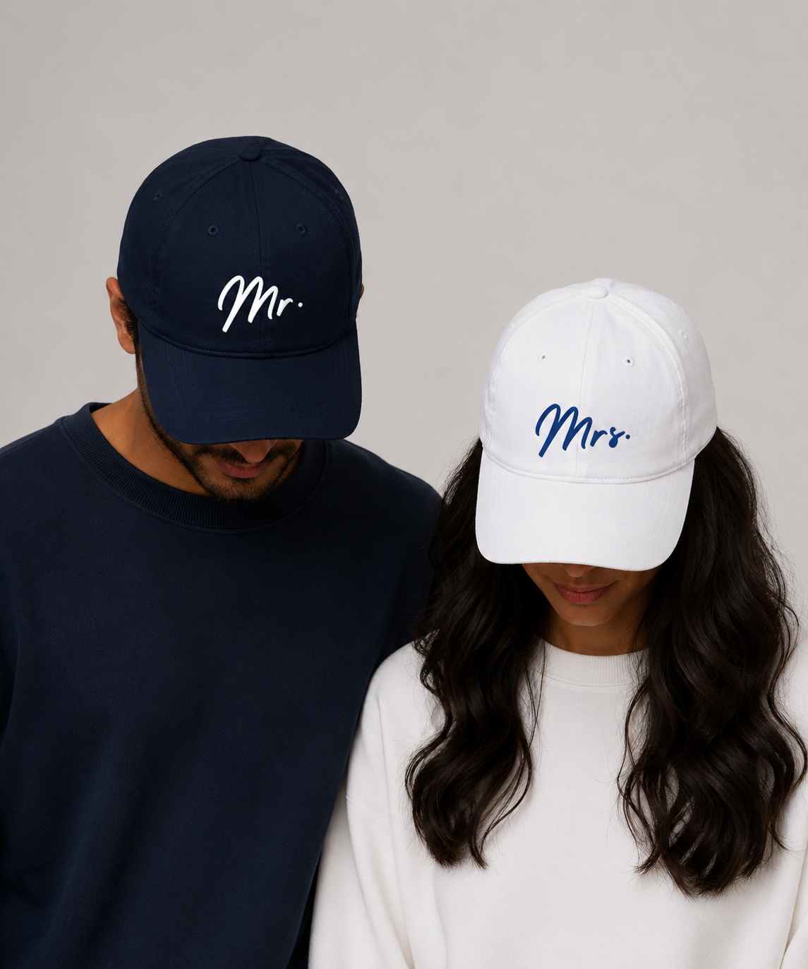 Mr. & Mrs. – Embroidered Couple Caps Set of 2