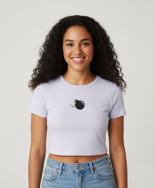 Bombshell 💣 Embroidered Women's Baby Tee