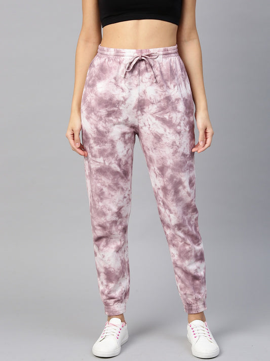 Women Mauve Tie Die Joggers