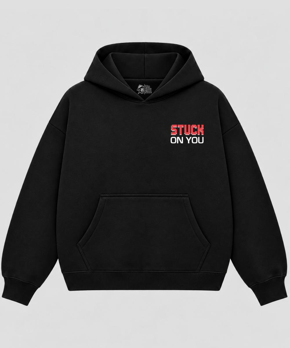 I Love You To Pieces – Black Boxy Hoodie – 100% Cotton Fleece