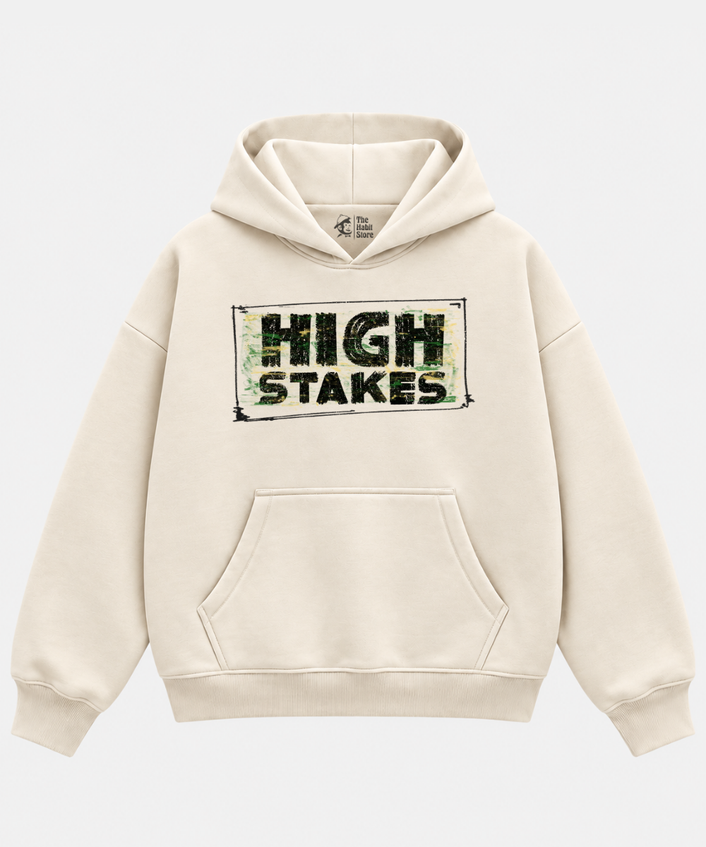 Money Is The Motive – Cream Boxy Hoodie – 100% Cotton Fleece