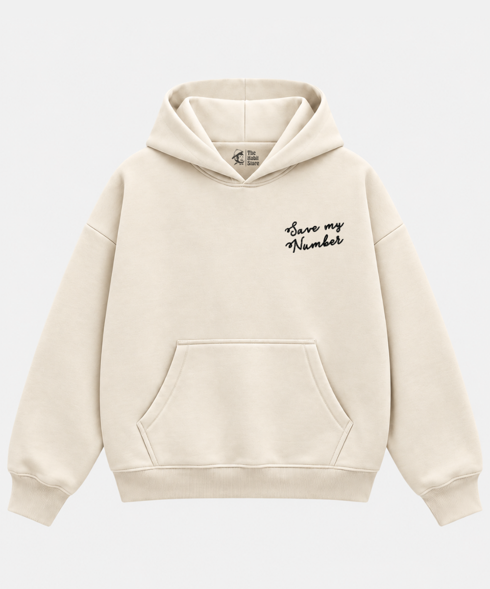 Call Me If You Get Lost – Cream Boxy Hoodie – 100% Cotton Fleece