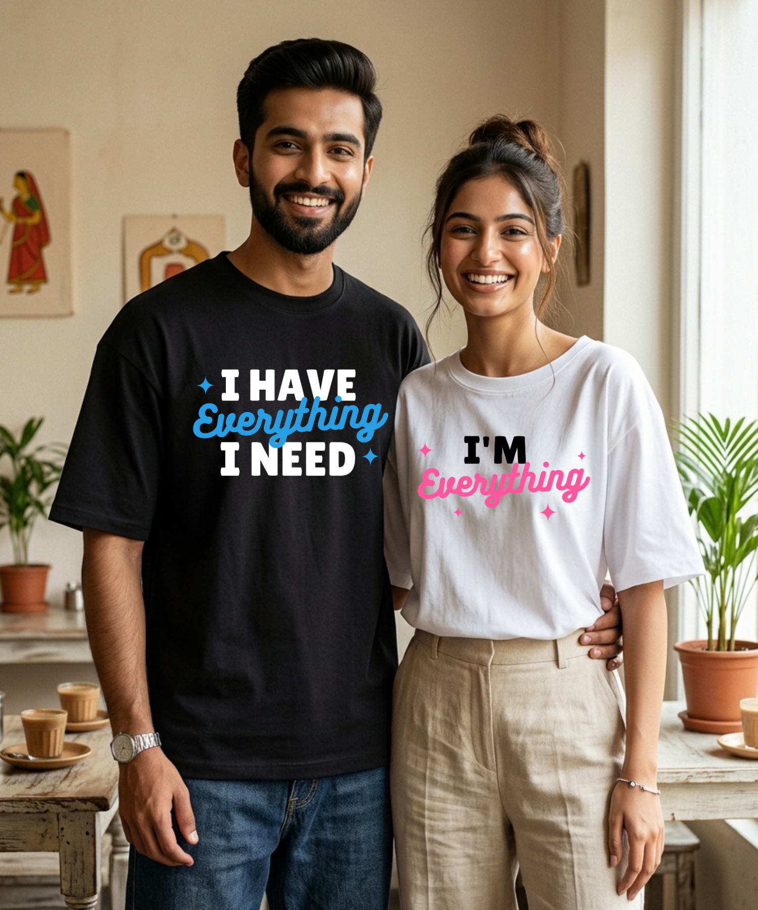 I Have Everything I Need / I’m Everything – Couple Oversized Fit T-shirts (Set of 2)