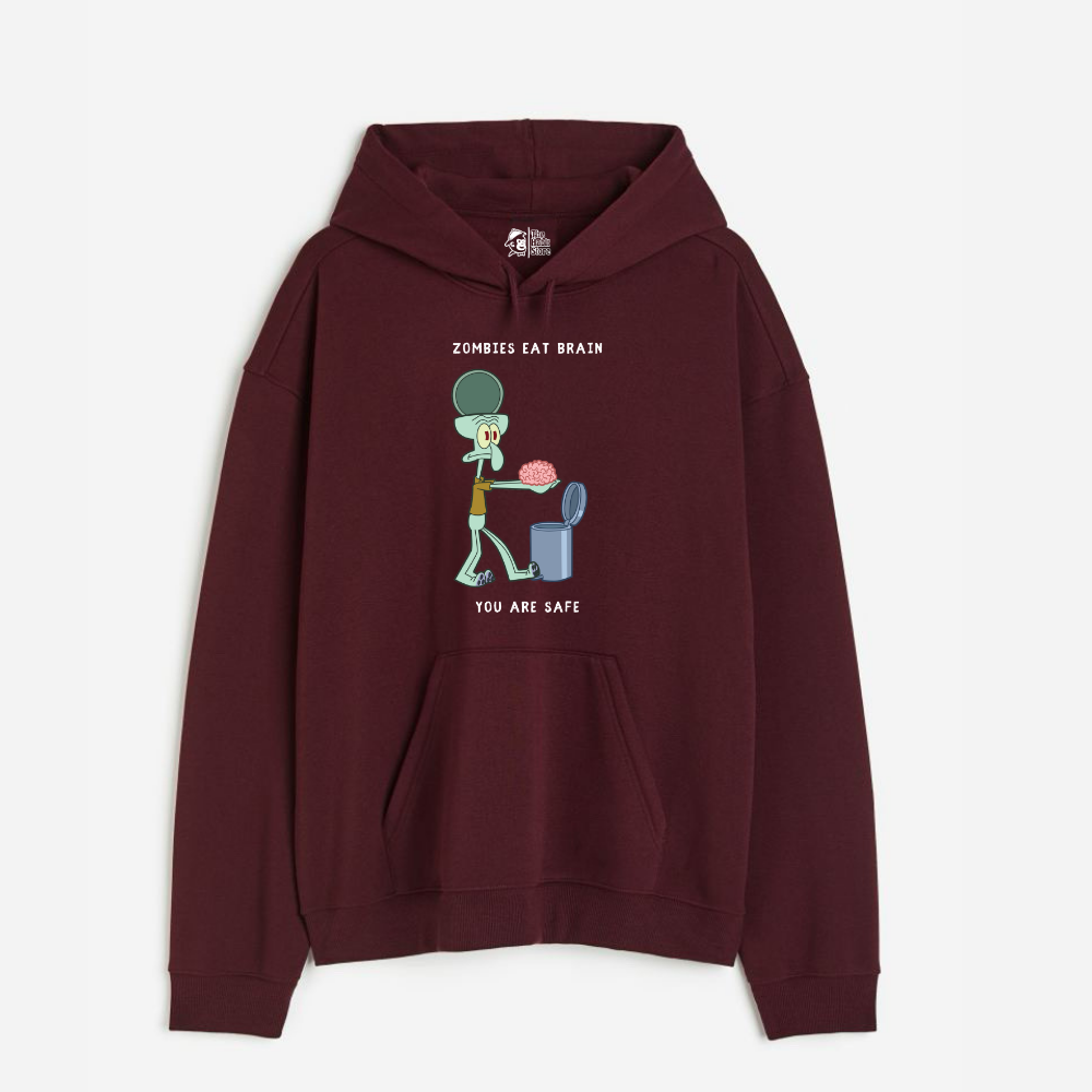 "Zombies Eat Brain, You Are Safe - Oversized Winter Dreams: Premium 400 GSM Hoodies"