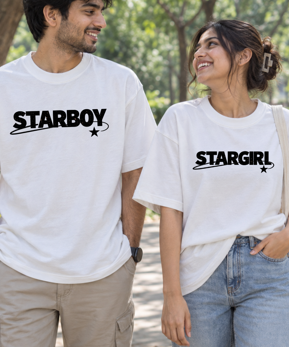 Starboy / Stargirl – Couple Oversized Fit T-shirts (Set of 2)
