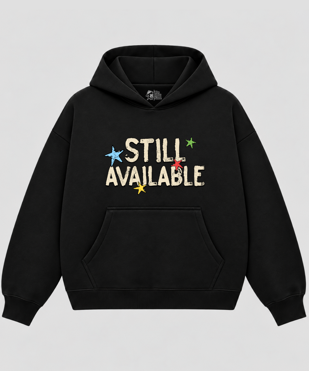 Call Me If You Feel Lonely – Black Boxy Hoodie – 100% Cotton Fleece