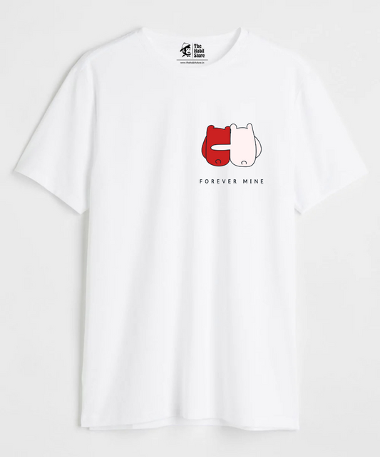 Forever Mine Couple Unisex Round Neck Half Sleeve T-shirt