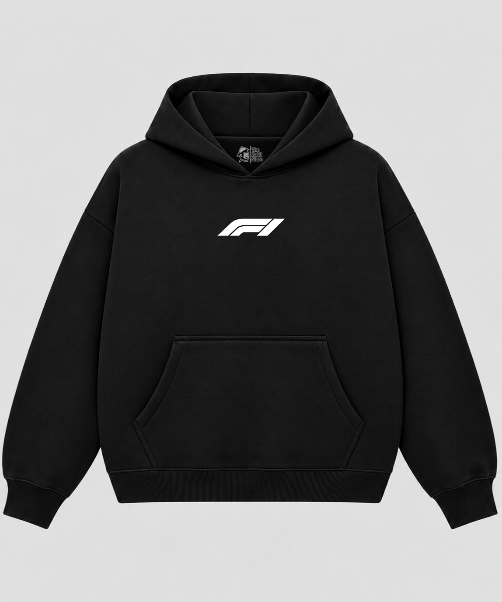 The Circuit – Black Boxy Hoodie – 100% Cotton Fleece