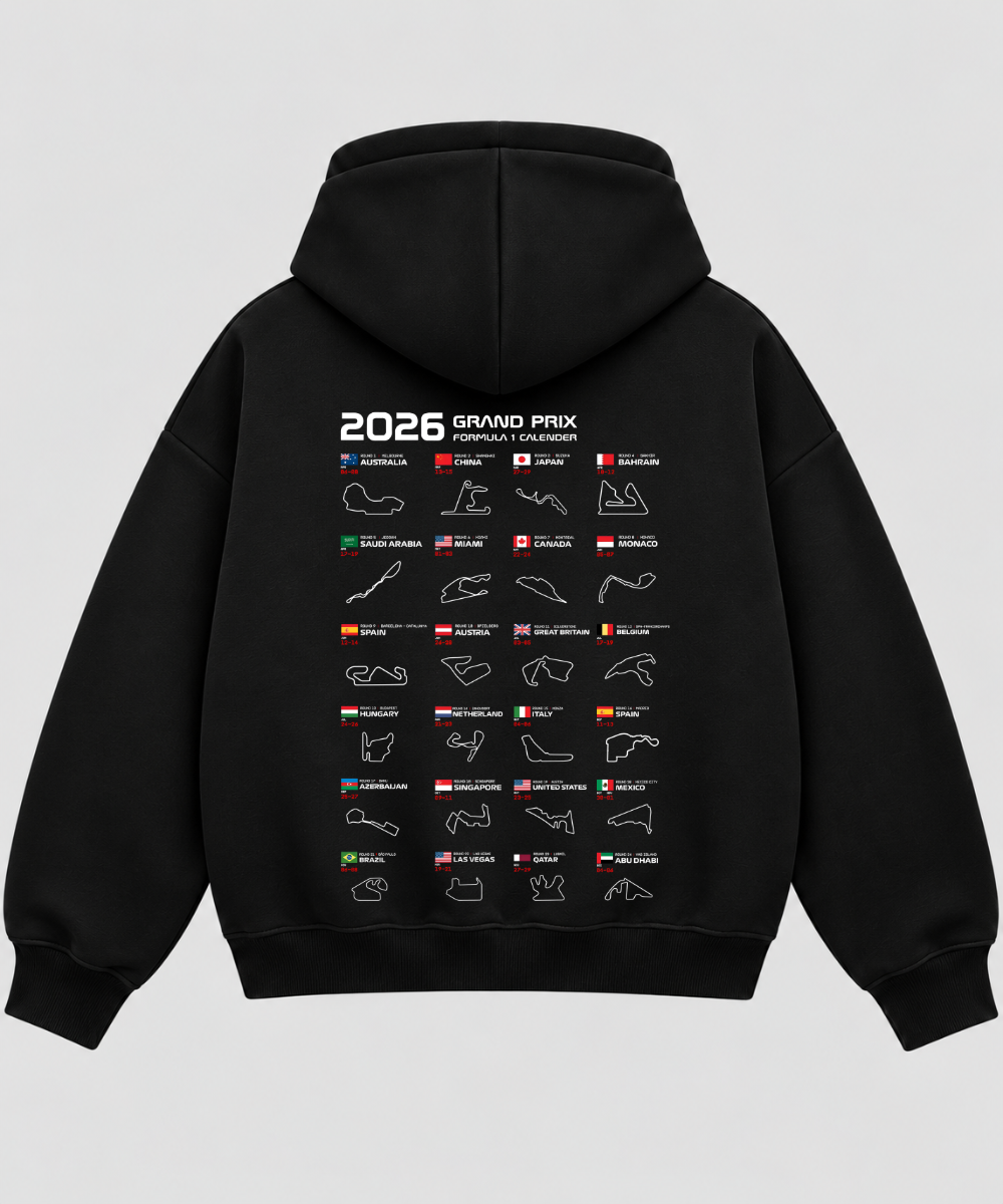 The Circuit – Black Boxy Hoodie – 100% Cotton Fleece