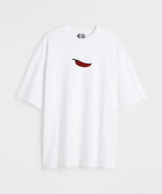 Too Hot To Handle 🌶 Embroidered 240 GSM Unisex Oversized T-shirt
