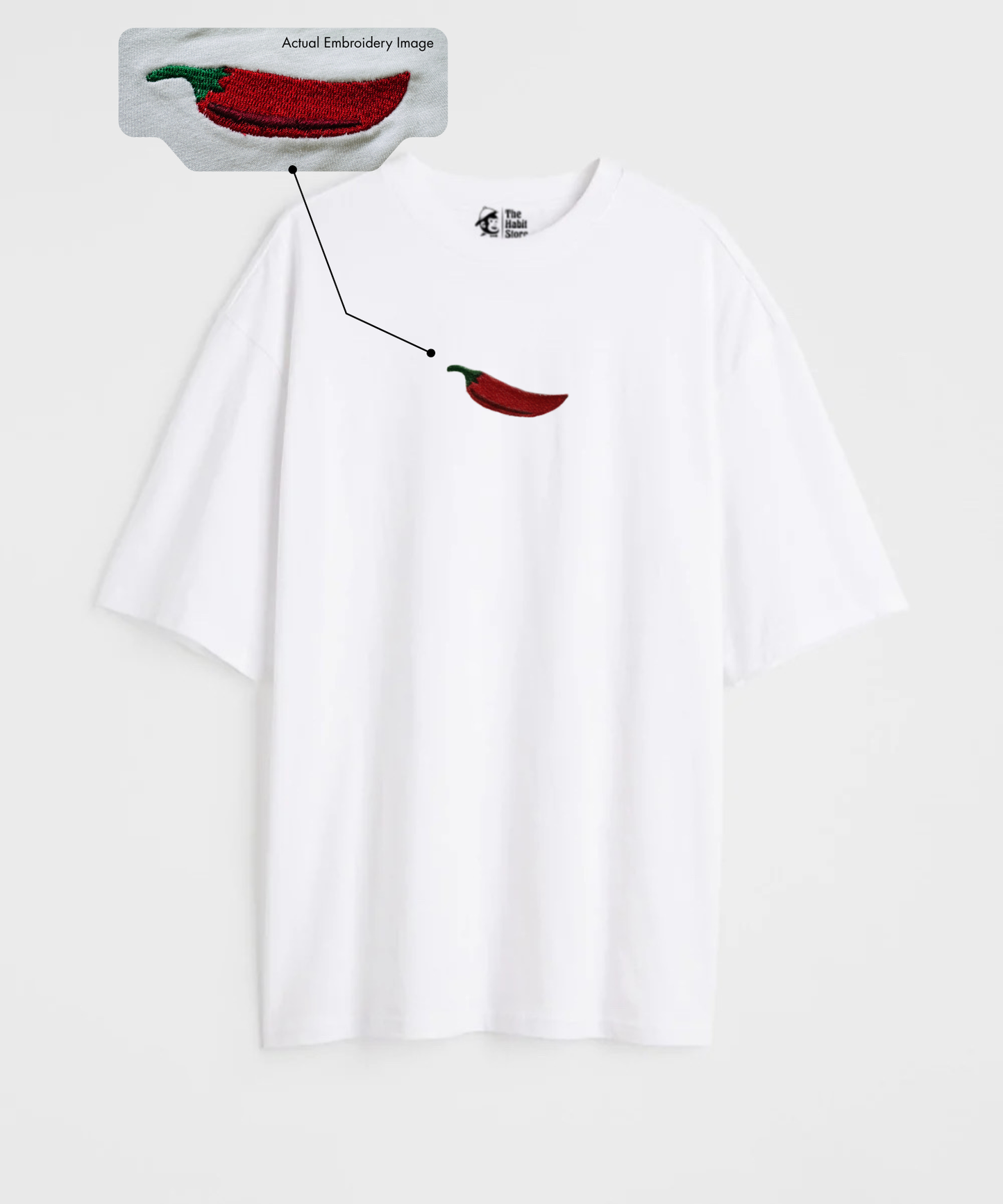 Too Hot To Handle 🌶 Embroidered 240 GSM Unisex Oversized T-shirt