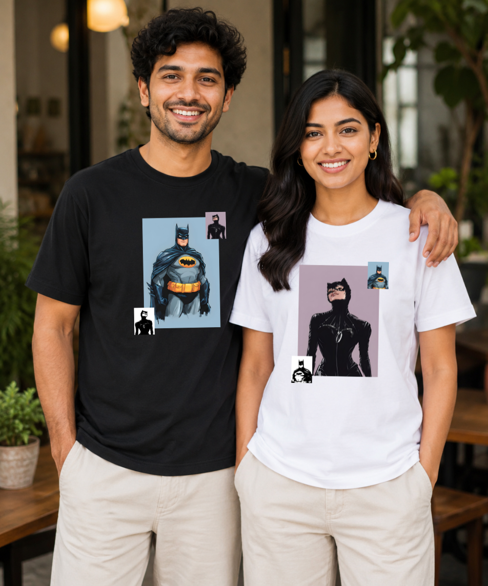 Dark Knight / Femme Fatale – Couple Regular Fit T-shirts (Set of 2)
