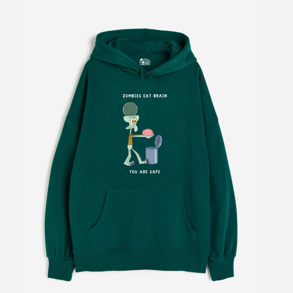 "Zombies Eat Brain, You Are Safe - Oversized Winter Dreams: Premium 400 GSM Hoodies"