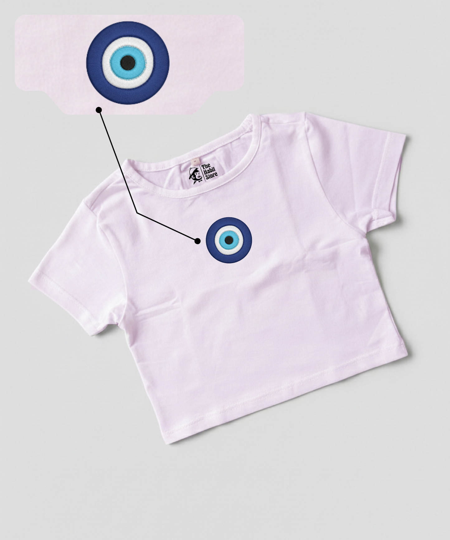 Good Vibes Only 🧿 Embroidered Women's Baby Tee