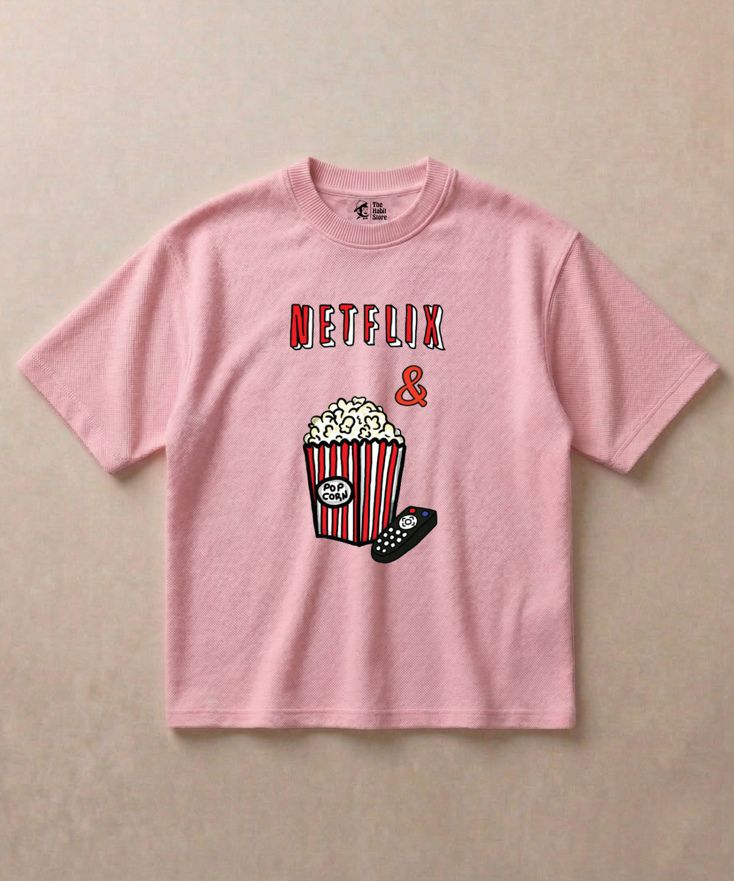 Netflix & Popcorn - Premium French Terry Oversized T-shirt