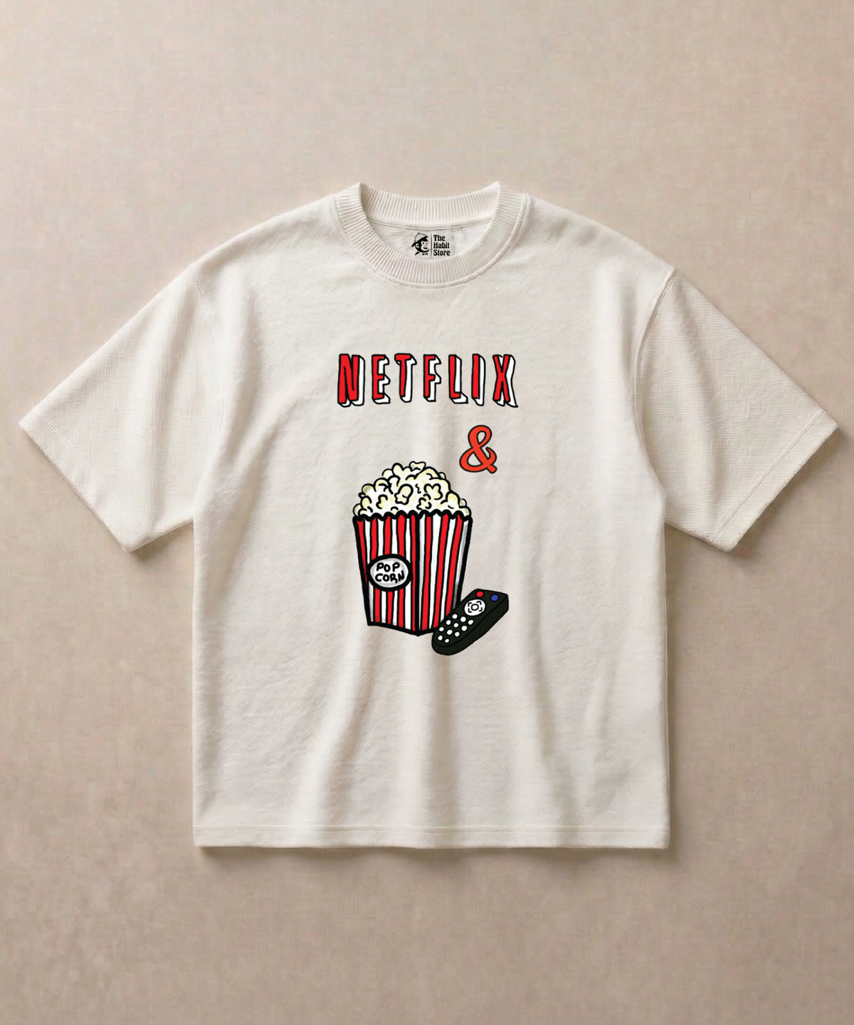 Netflix & Popcorn - Premium French Terry Oversized T-shirt