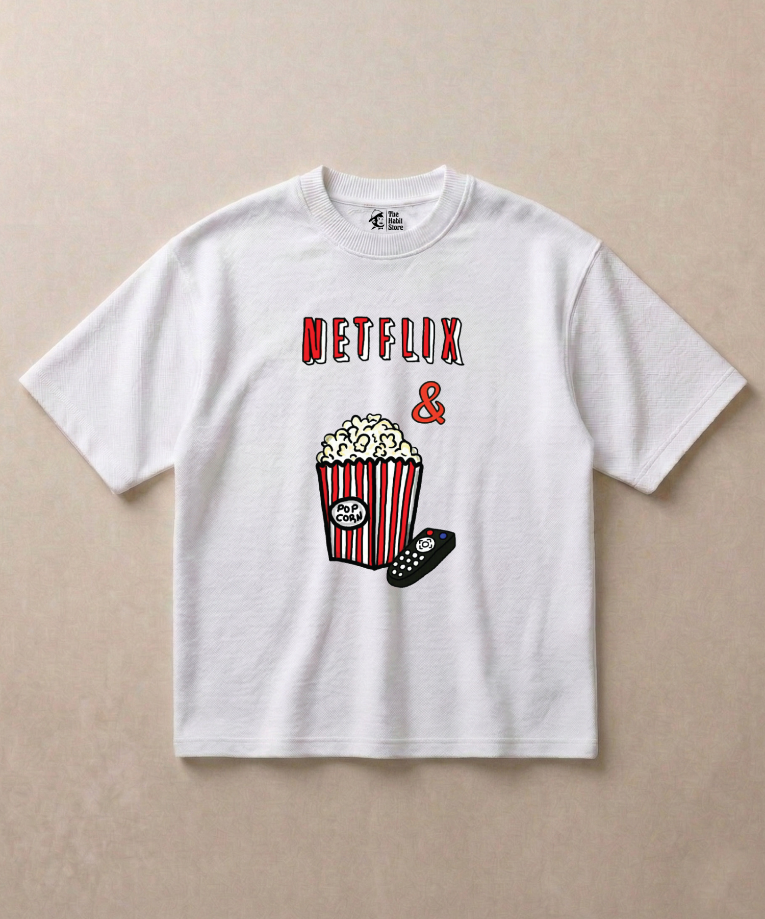 Netflix & Popcorn - Premium French Terry Oversized T-shirt