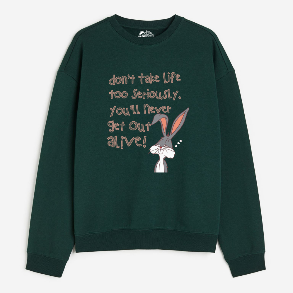 "Don't Take Life Seriously - Cozy Delight: Winter Bliss Unisex Oversized Sweatshirt (400 GSM)"