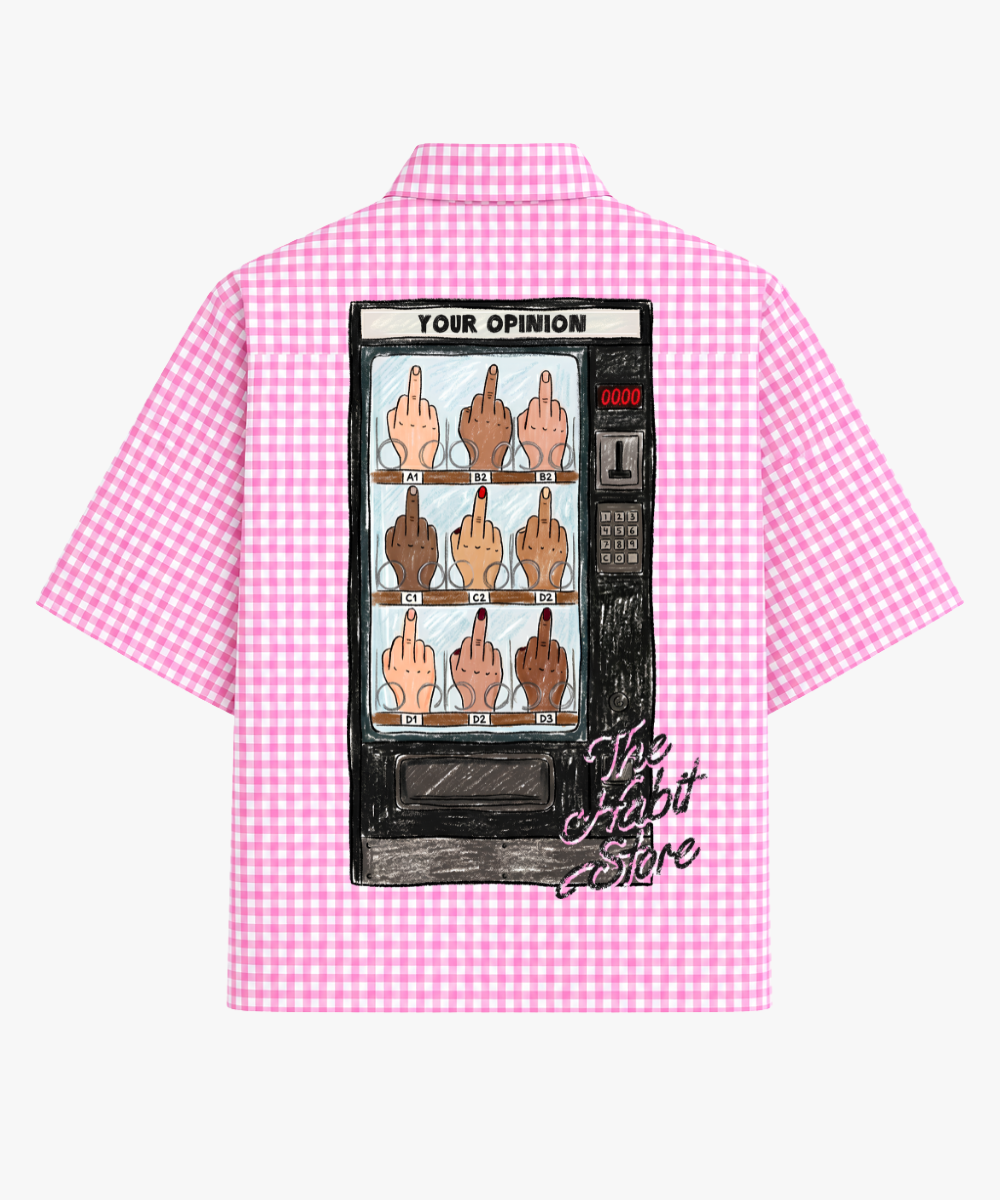 Your Opinion - Pink Gingham Boxy Fit Half Sleeve Check Shirt