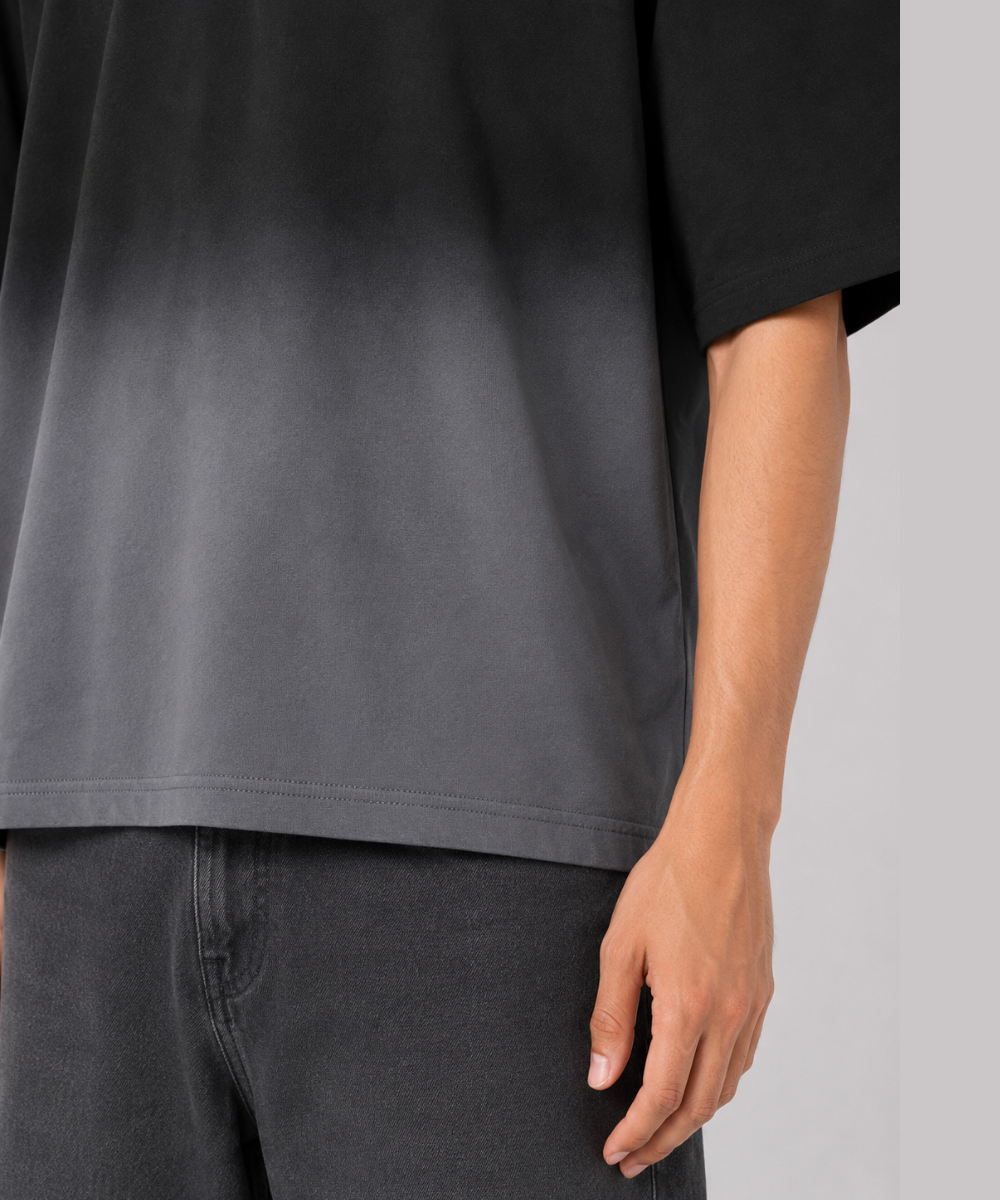 Black Ombre Oversized T-shirt — Boxy Fit