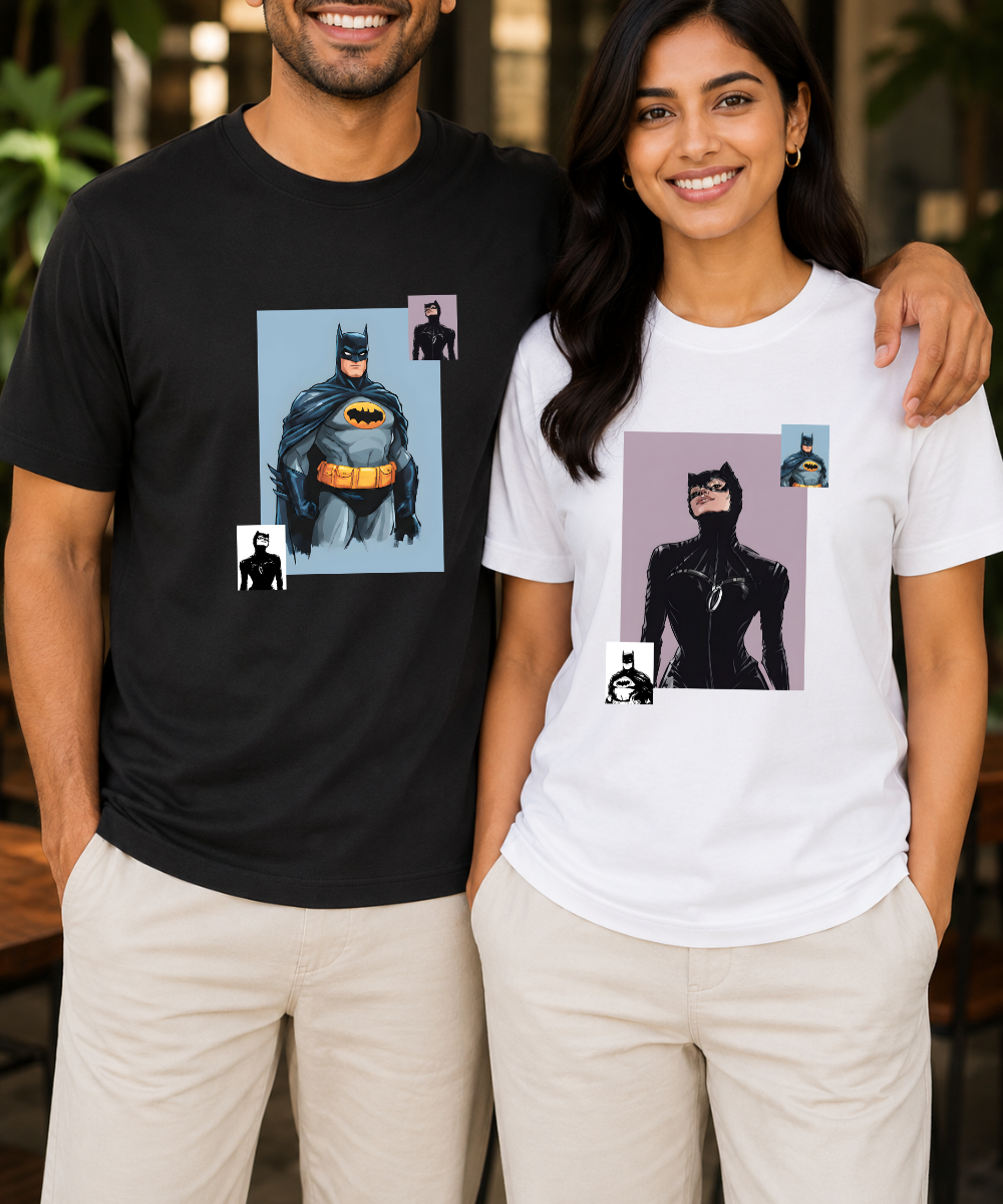Dark Knight / Femme Fatale – Couple Regular Fit T-shirts (Set of 2)
