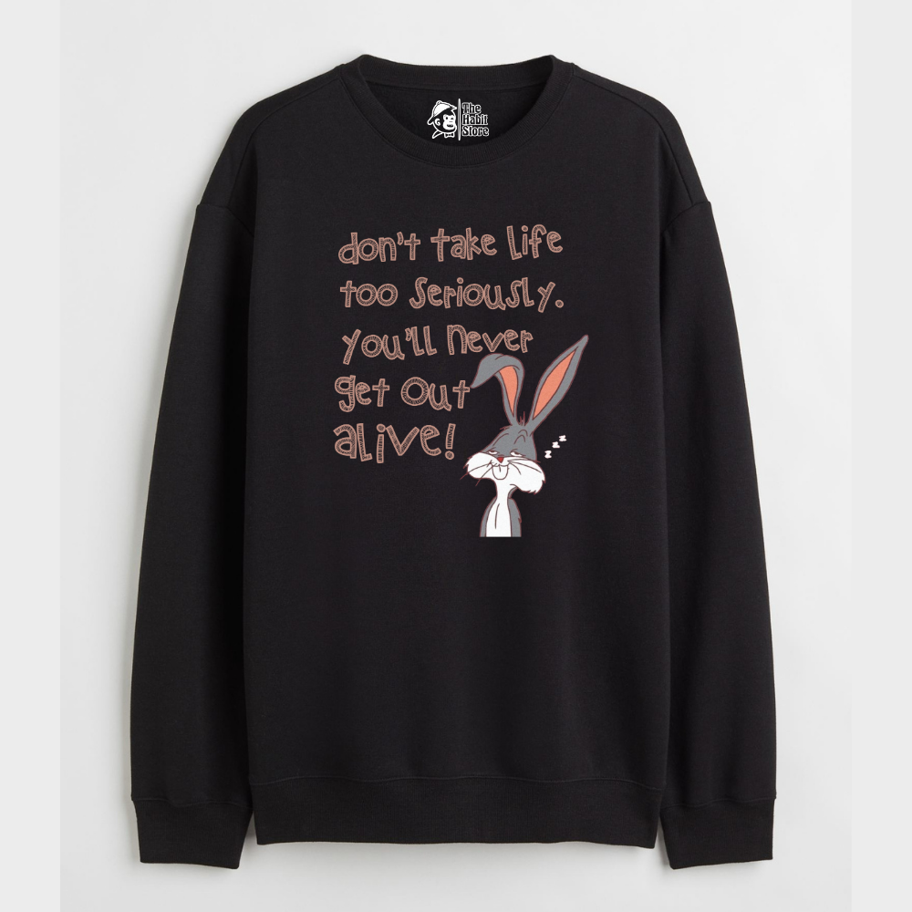 "Don't Take Life Seriously - Cozy Delight: Winter Bliss Unisex Oversized Sweatshirt (400 GSM)"