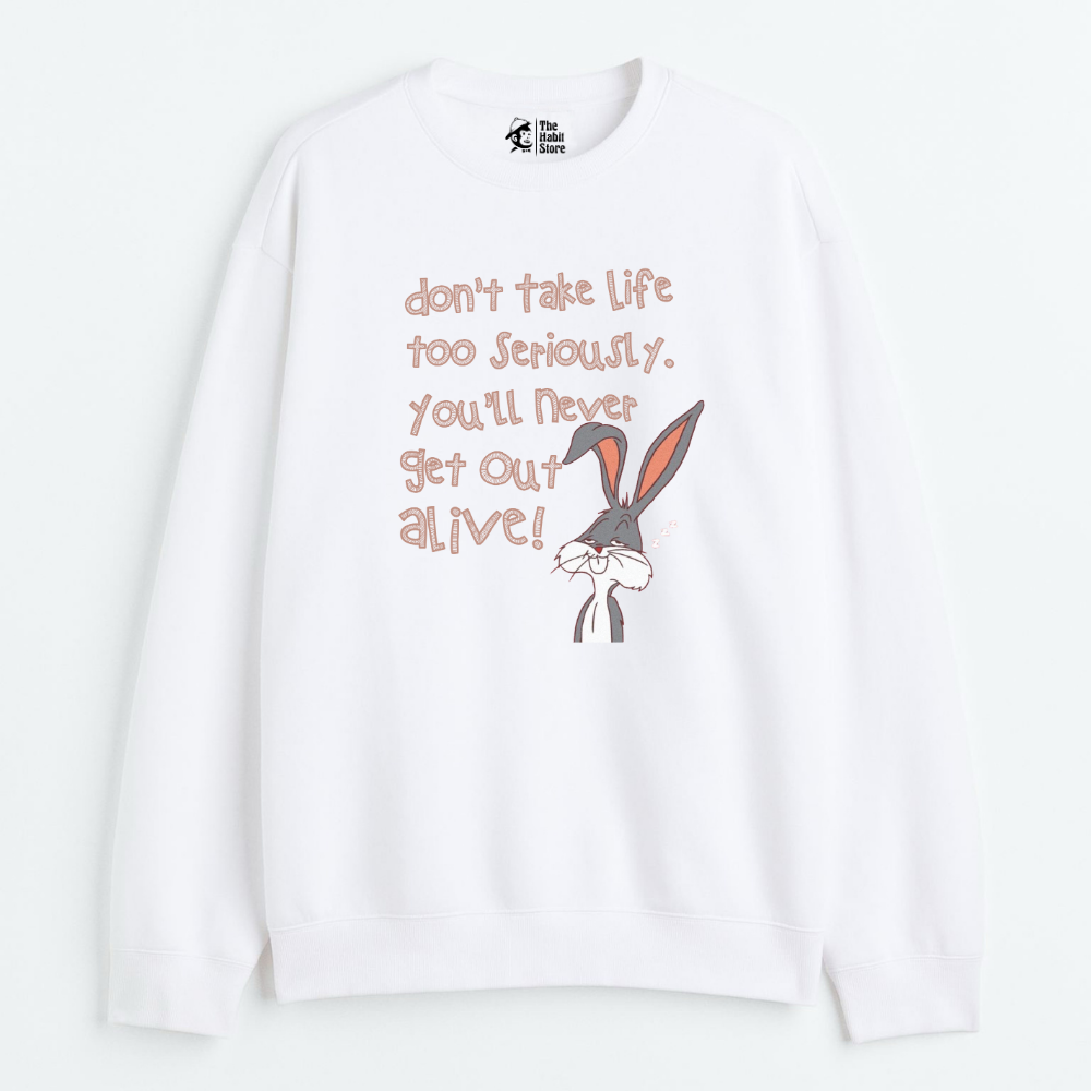 "Don't Take Life Seriously - Cozy Delight: Winter Bliss Unisex Oversized Sweatshirt (400 GSM)"